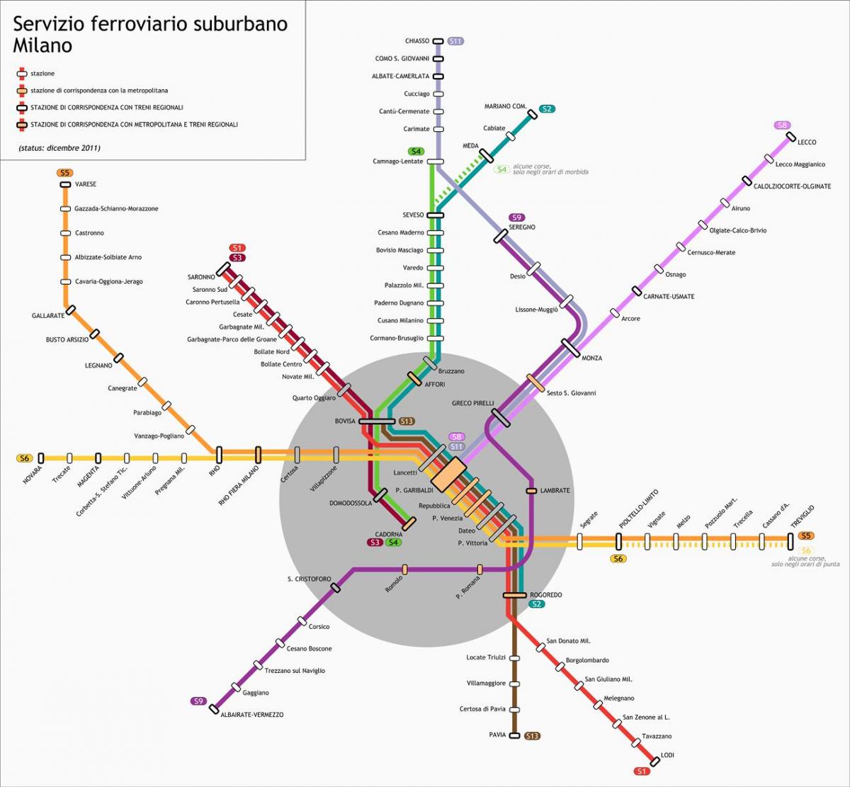 kort over milano transit 