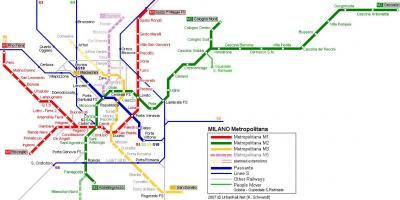 Milano metro kort 2016