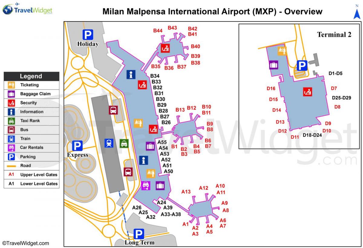 kort over milanos lufthavne og togstationer