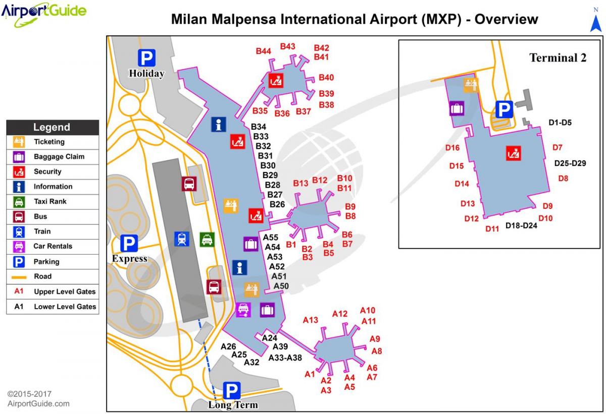 milano airport kort