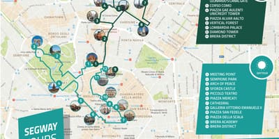 Milano walking tour kort