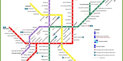 Metrostationen milano kort