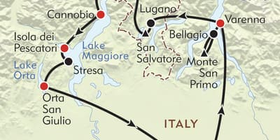 Kort over milano søer