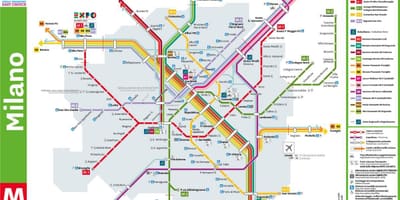 Milanos centrale jernbanestation kort